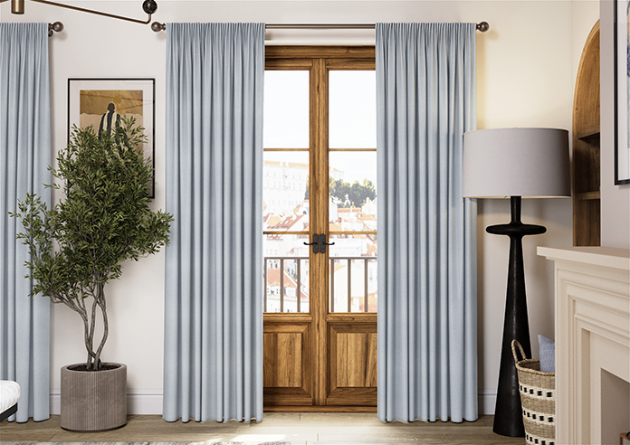 San Remo (Blackout), Columbia Blue - Made to Measure Curtains - Image 3